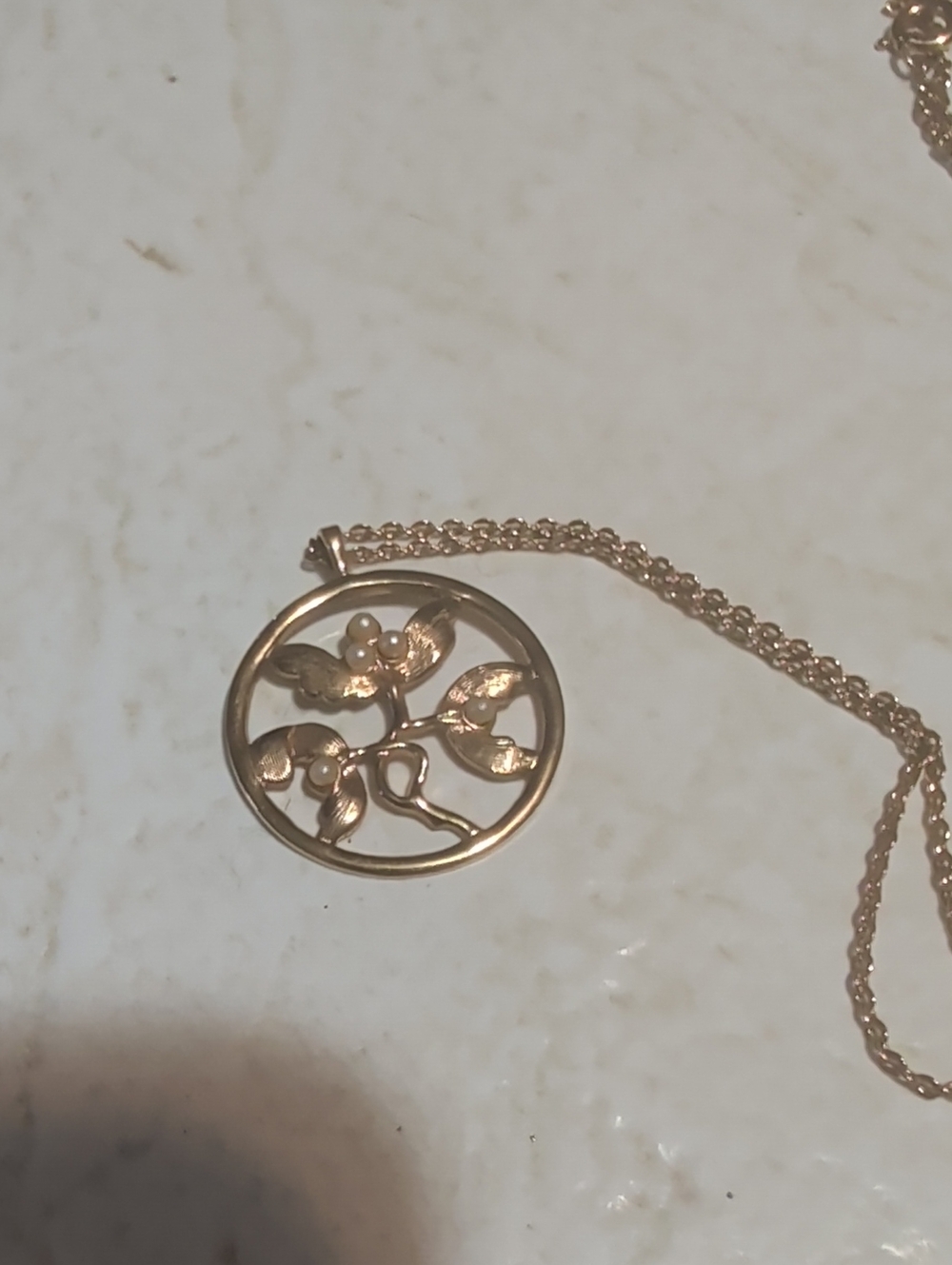 Gold Floral Tree of Life Pendant Necklace - Women Jewelry Avon